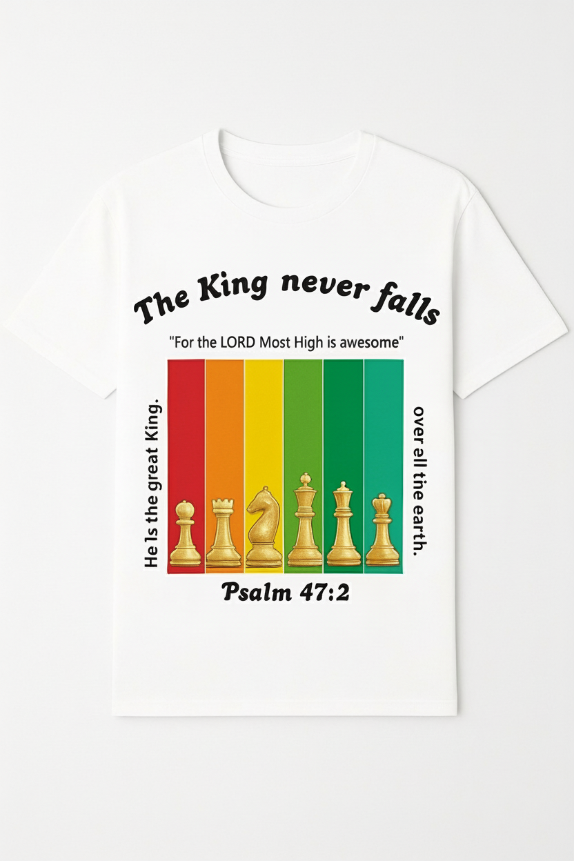 The King never falls T-shirt front view