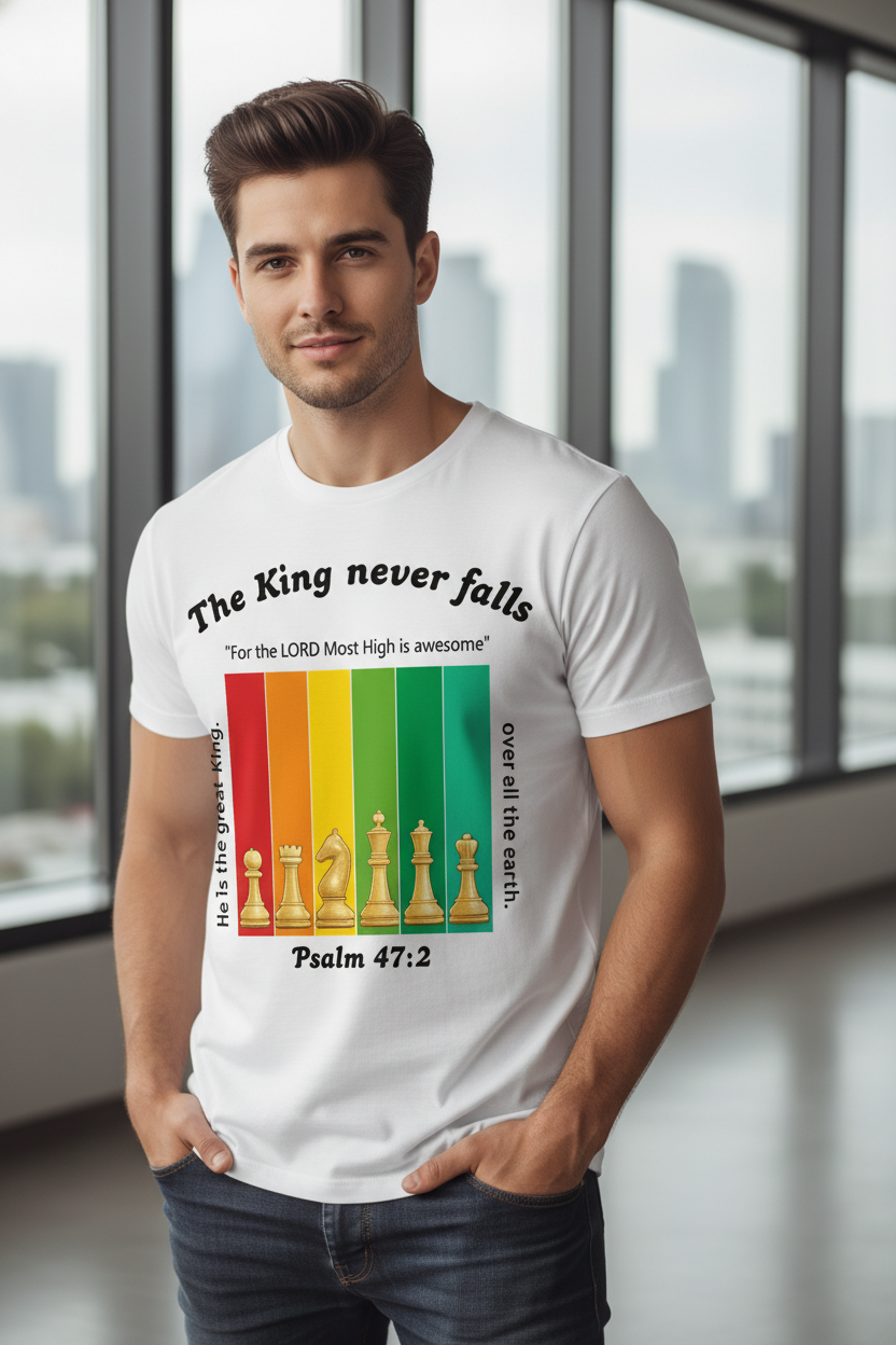 The King never falls T-shirt lifestyle photo
